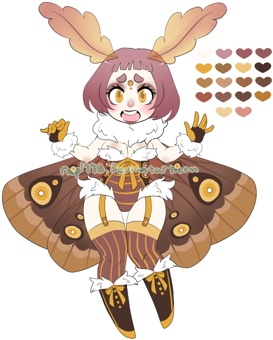 Moth Girl Adoptable Auction - Moth Adoptable (562x700)