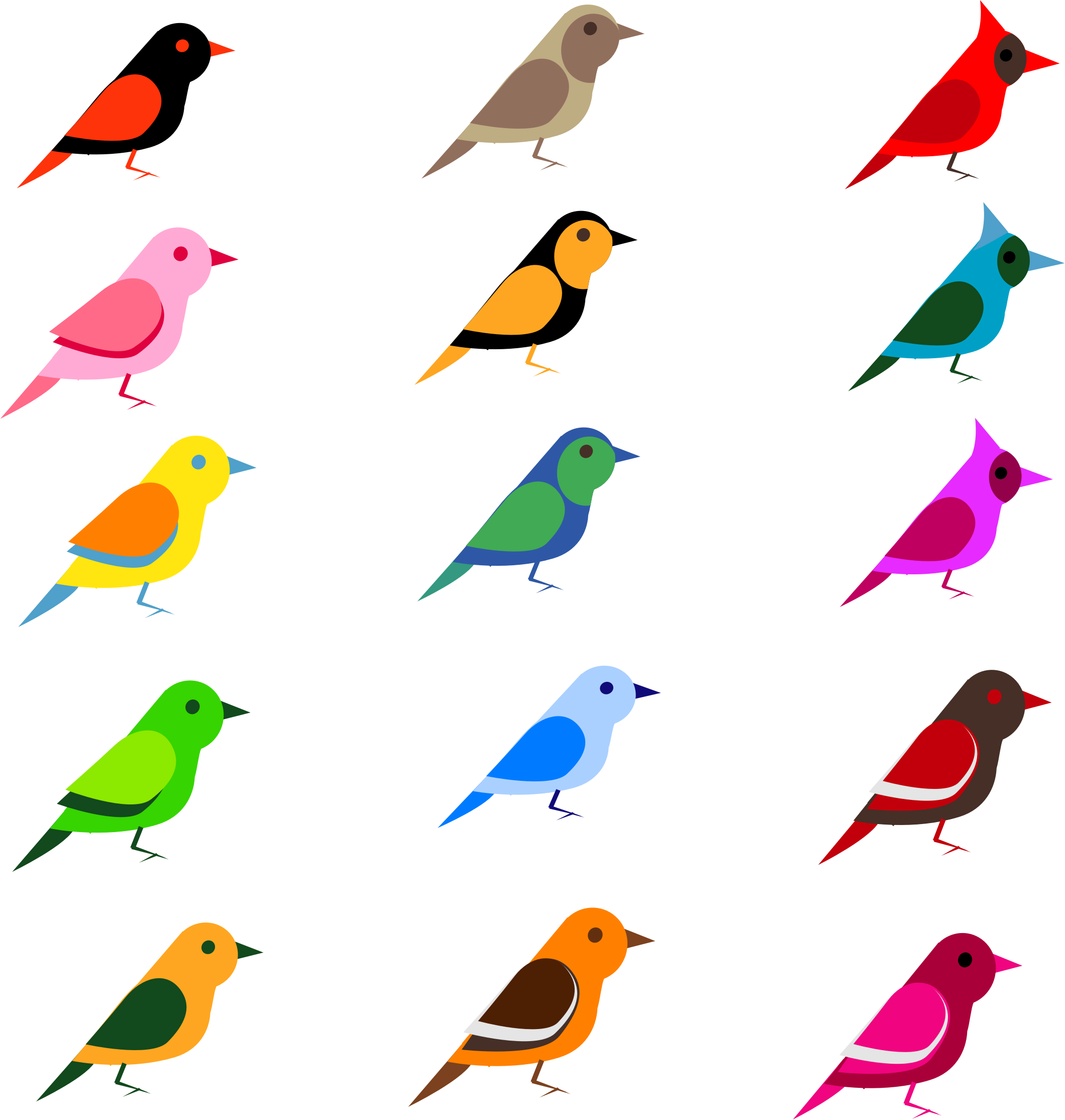 Five Clipart Bird - Bird Vector (2120x2229)