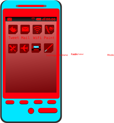 Android Phone Blue And Red Clipart - Android (512x488)