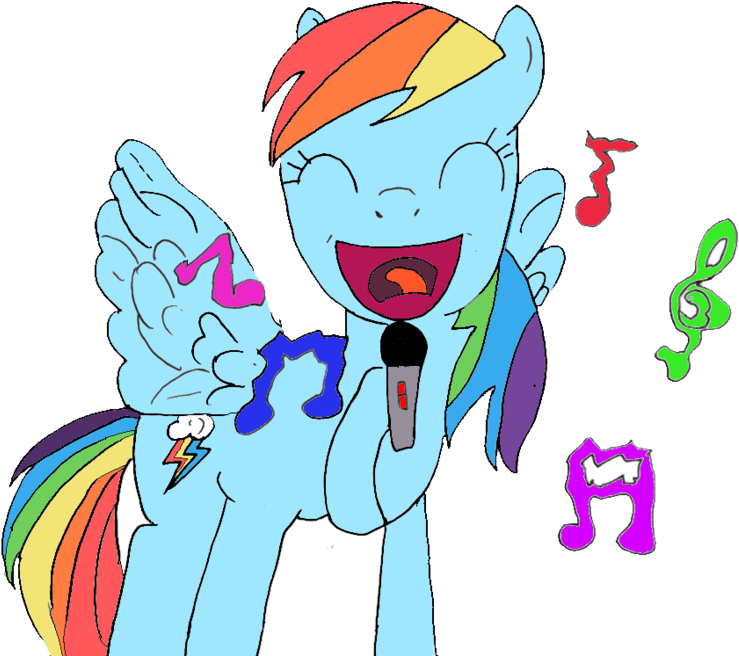 Rainbow Dash Loves Singing By Hellobobbyman - Drawing (900x675)