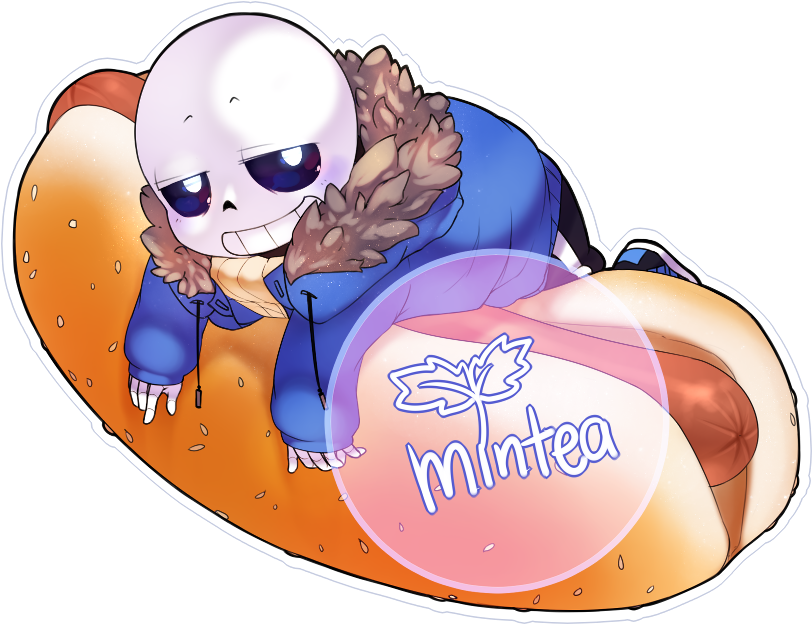 Sans Sticker Sample By Minteaparty Sans Sticker Sample - Hot Dog (900x900)