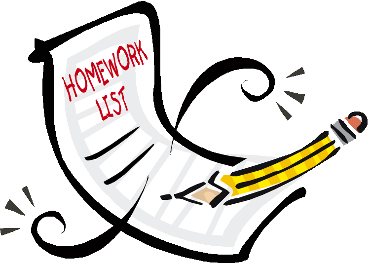 Reading Log - Homework Clipart (750x533)