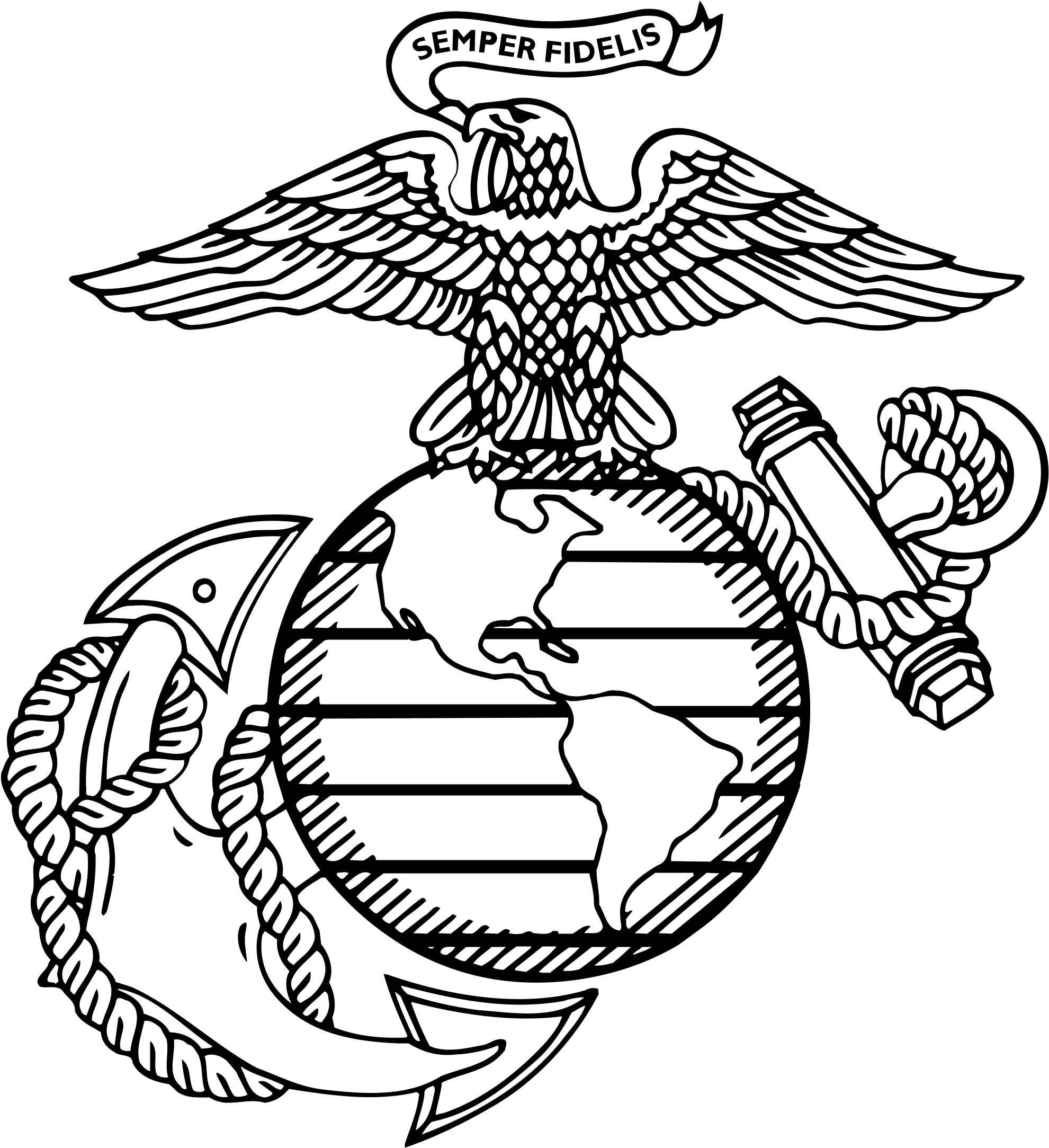 Eagle - Eagle Globe And Anchor Outline (2000x2200)