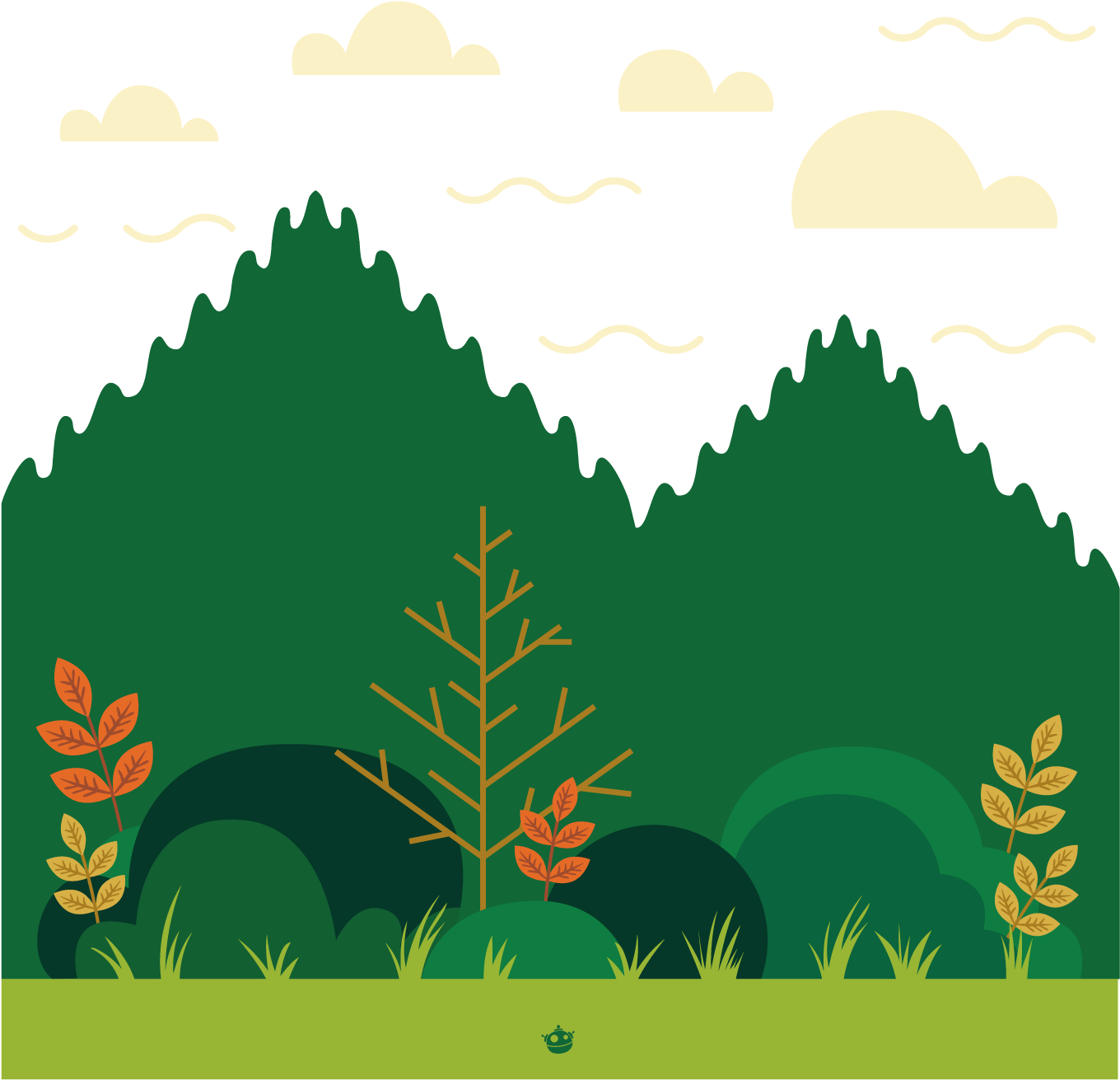 Autumn Forest Background Vector Material - Forest Png Vector (1500x1500)