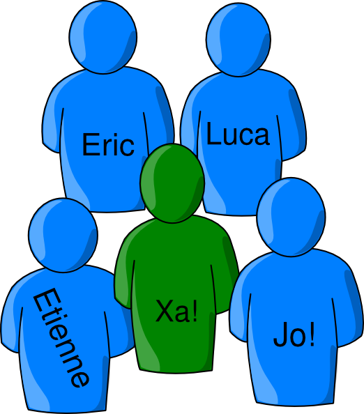 Multiple Users Green Blue - Clip Art (522x594)