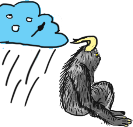 Sad-yeti - Cartoon (649x445)