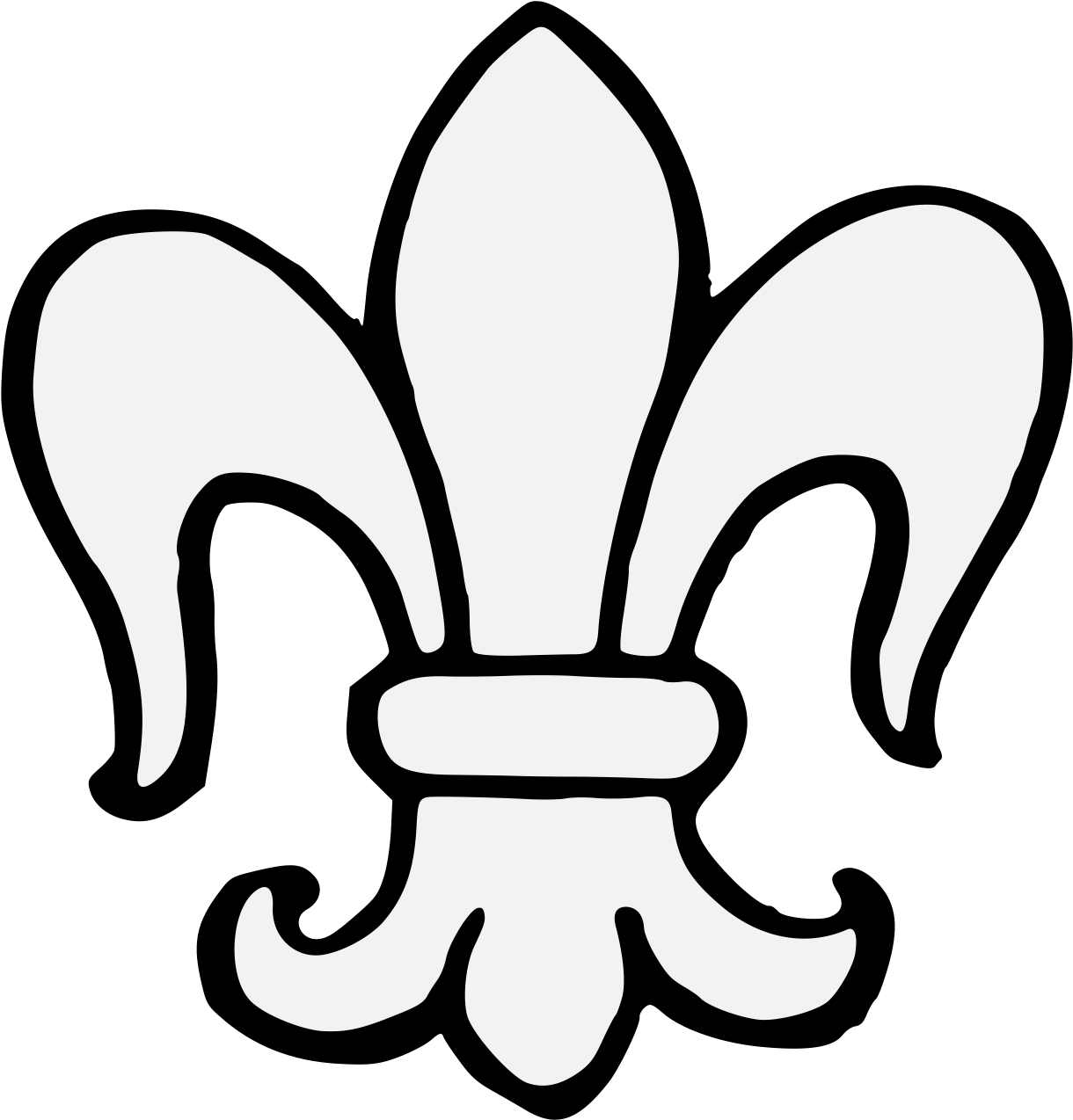 Fleur De Lys - Line Art (1237x1293)