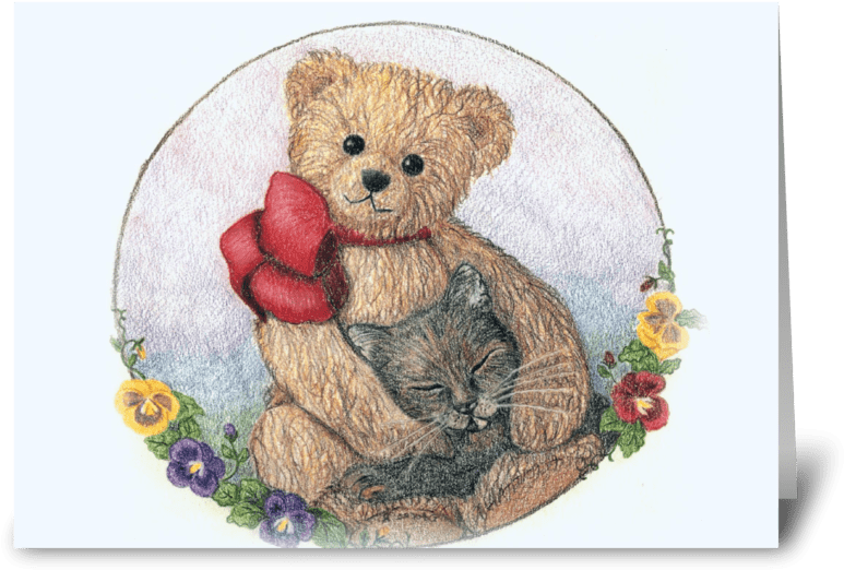 "lets Cuddle" Greeting Card - Toy (848x698)
