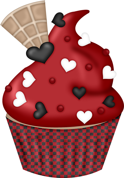 Cupcake Clipart Red - Cupcake (504x692)