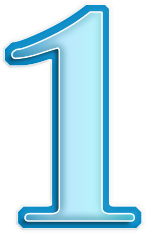 Numbers ‿✿⁀ - Light Blue Number 1 (293x467)