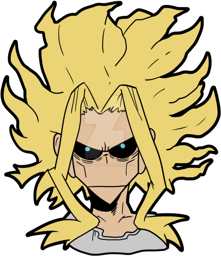 All Might Weakling By Alienkittykun - Portable Network Graphics (894x894)