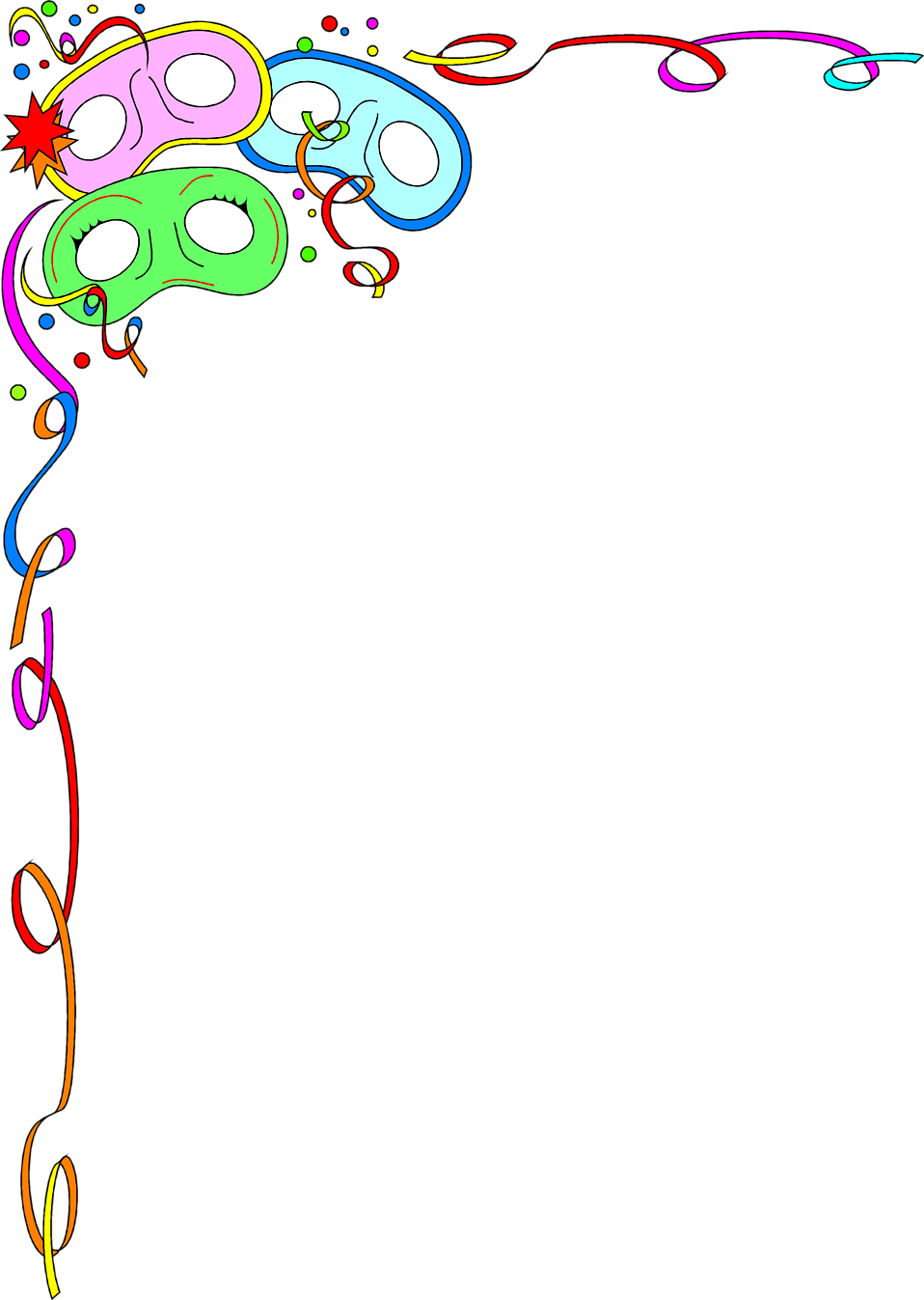 Party Borders - Mask Border Clip Art (958x1347)