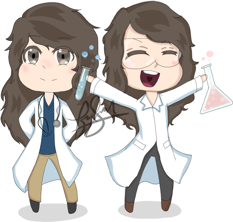 Chibi Doctor And Chemist By Derpyotakunerd - Drawing (873x911)