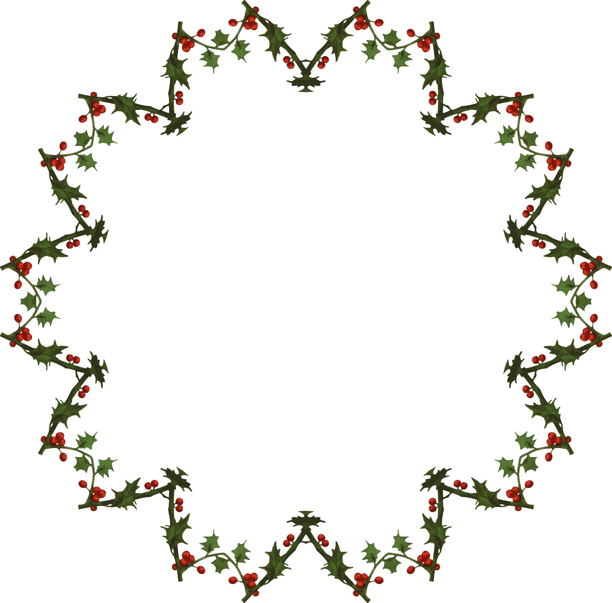 Holly Frame 6 - Rose (2400x2366)