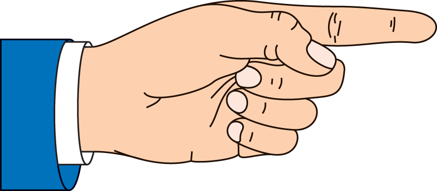 Hand Pointed - Hand Point Right (886x388)