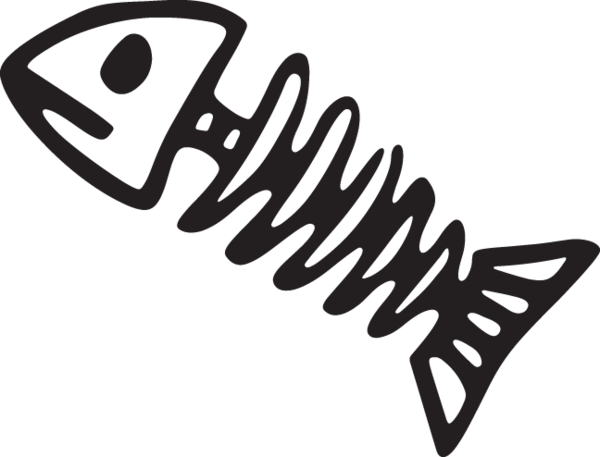 Cartoon Fish Bones - Cartoon Fish Skeleton (600x457)