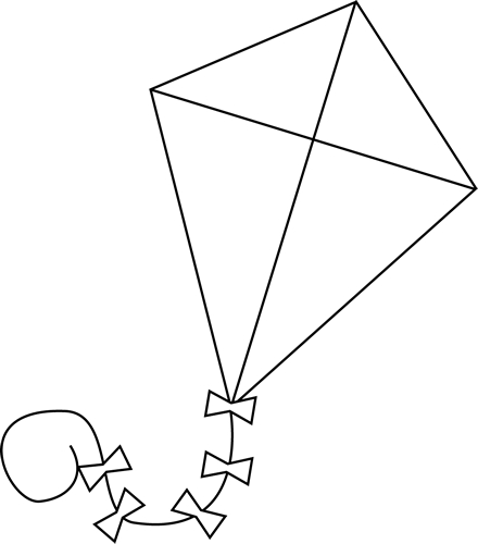 Black And White Kite - White Kite (440x500)
