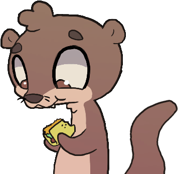 Hungry Otter - Cartoon (553x394)