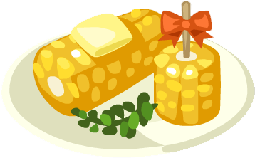 Corn On The Cob - Illustration (357x357)