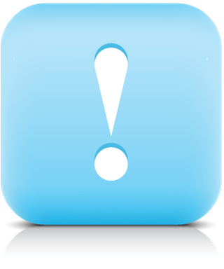 Exclamation Point Web Button Color Internet Icon White - Web Button (356x399)