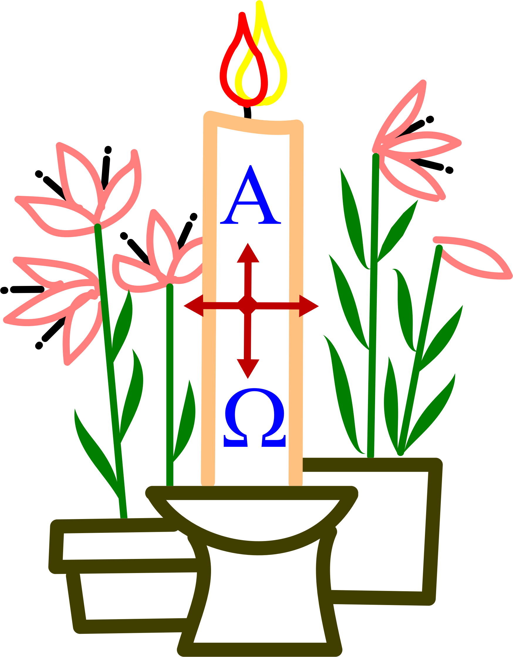 Medium Image - Easter Candle Clipart (1748x2238)
