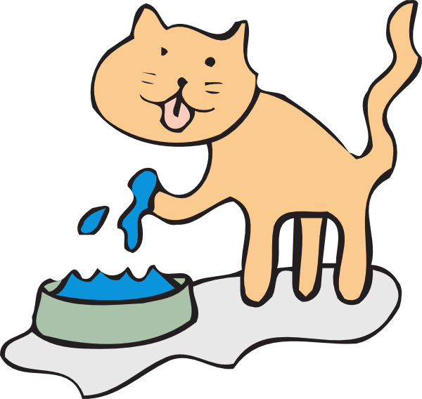 Clipart Feeding Cat Feed Free Download Clip Art Clipart - Cat Drinking Water Clipart (600x568)