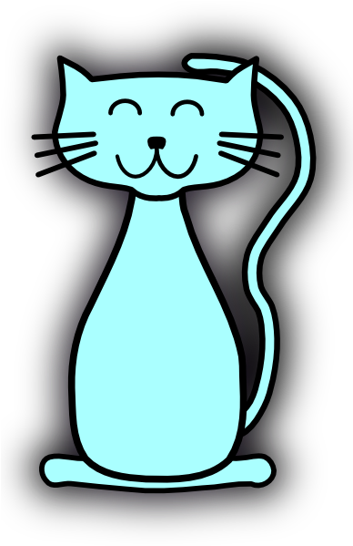 Blue Cat Clipart (420x598)