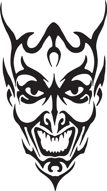 Face - Black And White Devil Face (357x640)