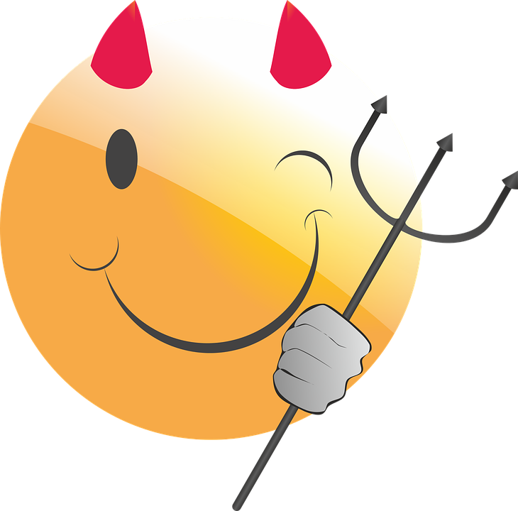 Emoticon, Smiley, Devil, Evil, Cheeky - Smiley Teufel (730x720)