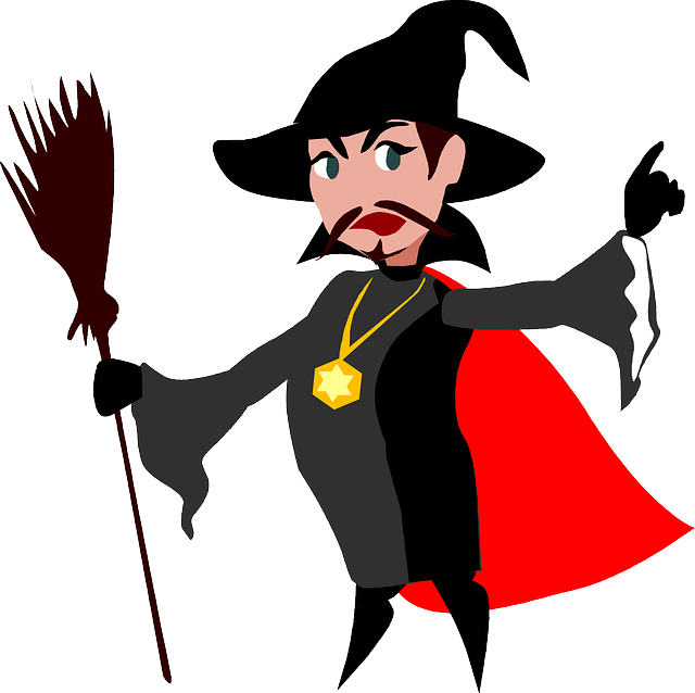 Witch, Costume, Black, Person, Woman, Devil - Male Witch Clipart (640x638)
