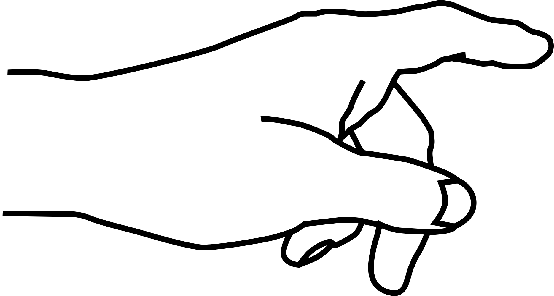 Free Hand Clipart Pictures Hand Clipart Wallpapers - Pointing Hand Clipart Black And White (1868x1001)