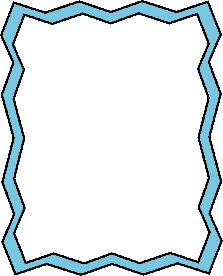 Full Page Blue Zig Zag Frame - Word (772x955)