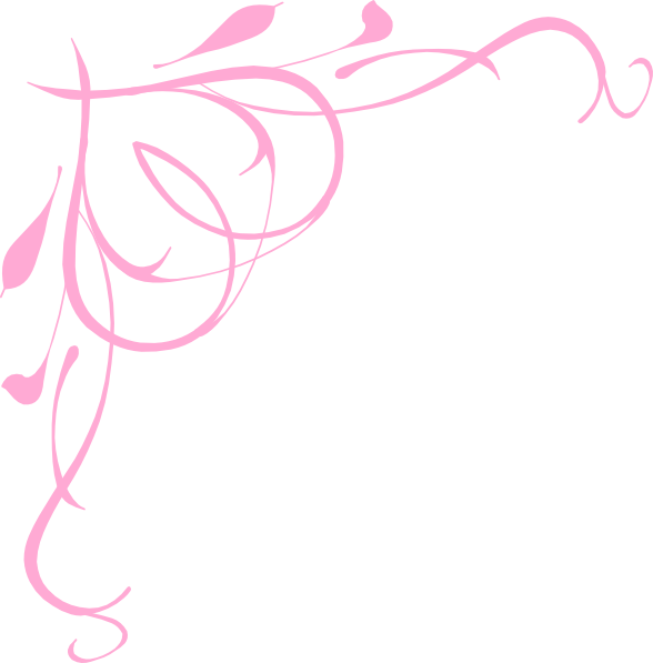 Scroll Art Borders - Pink Heart Corner Borders (588x597)