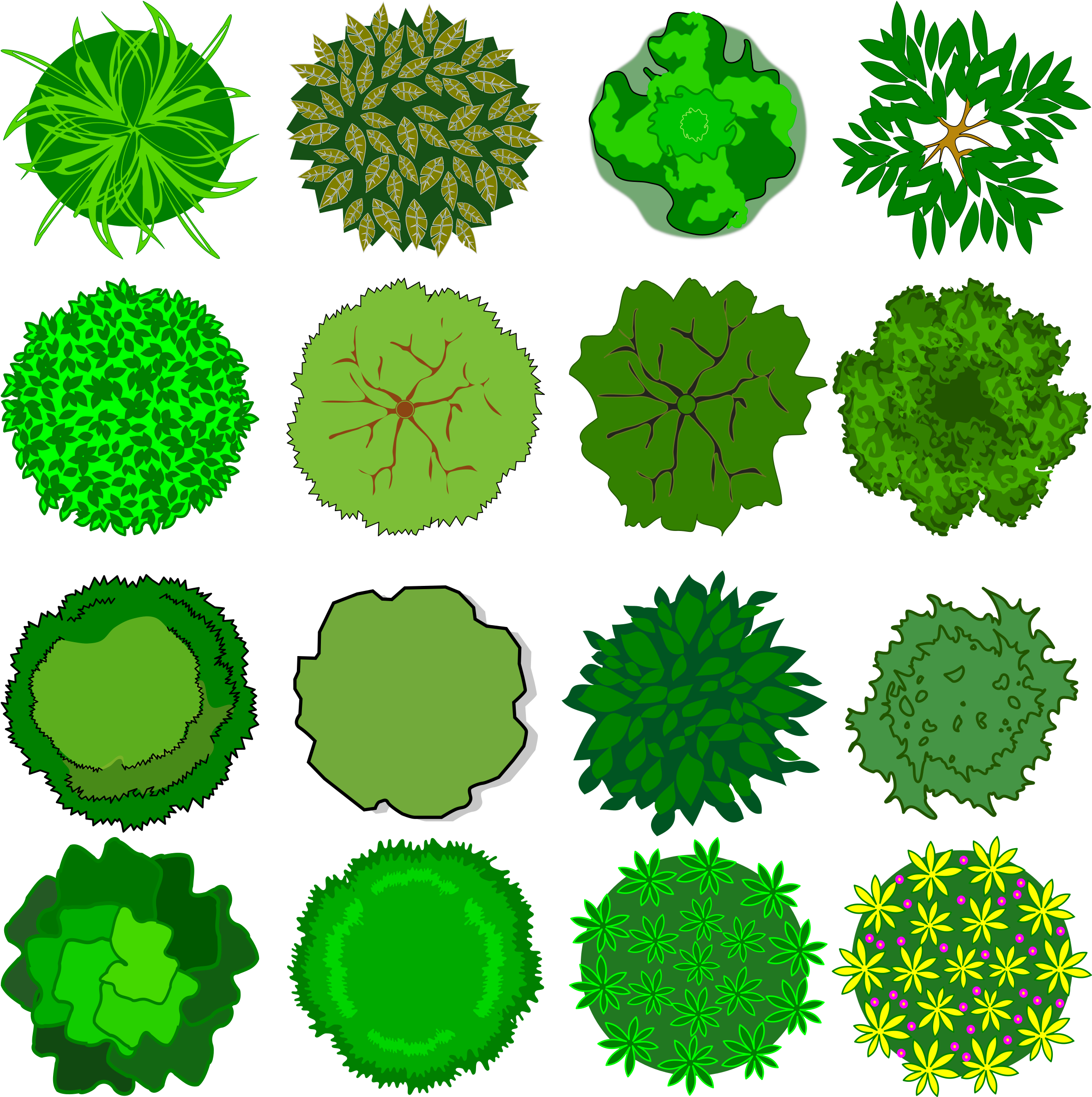 Clipart Tree Plan View Top - Spice Jar Labels Printable Template (2400x2400)