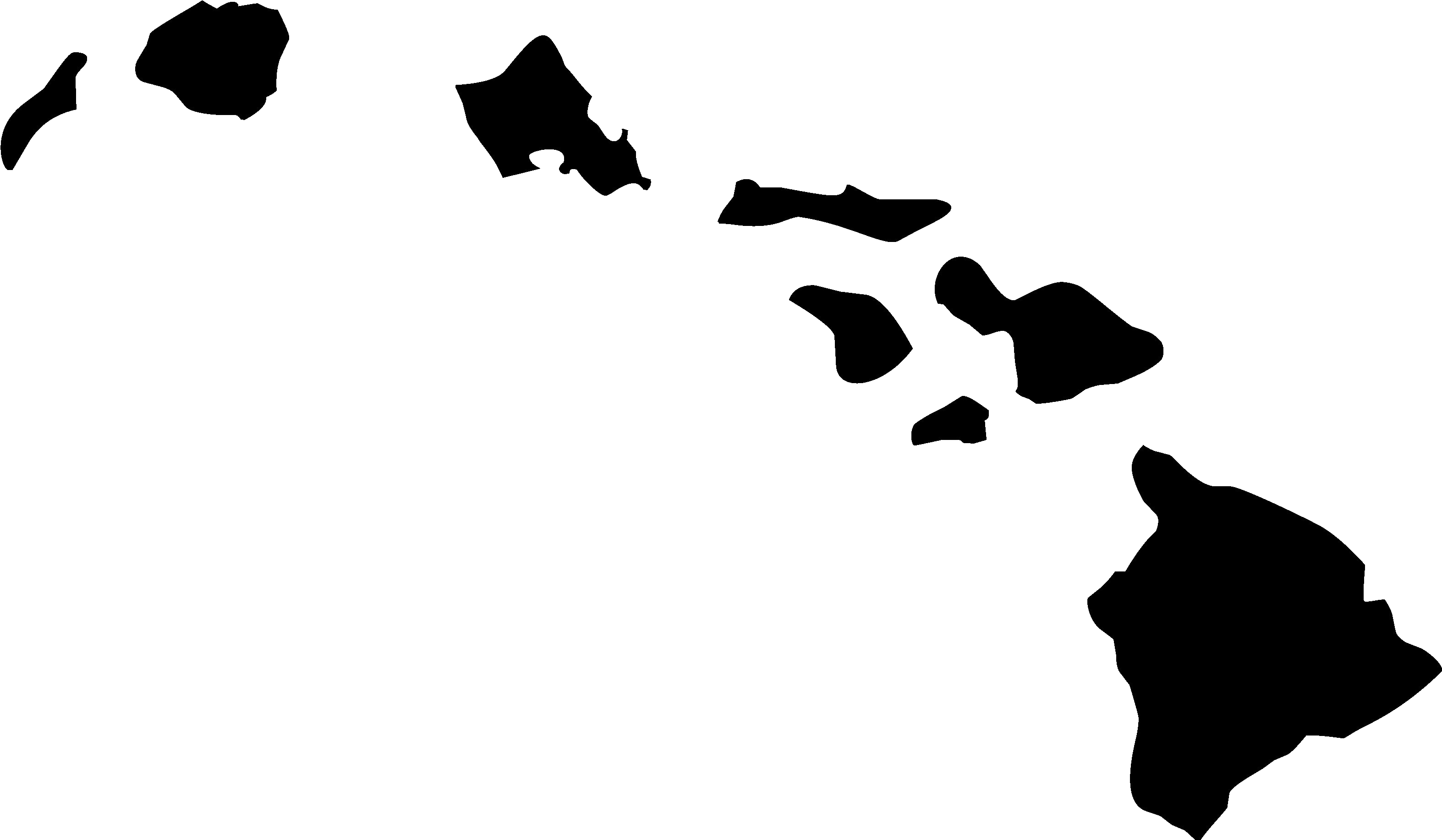 Hawaii Outline Clipart Free - Hawaiian Islands Clip Art (3173x1832)