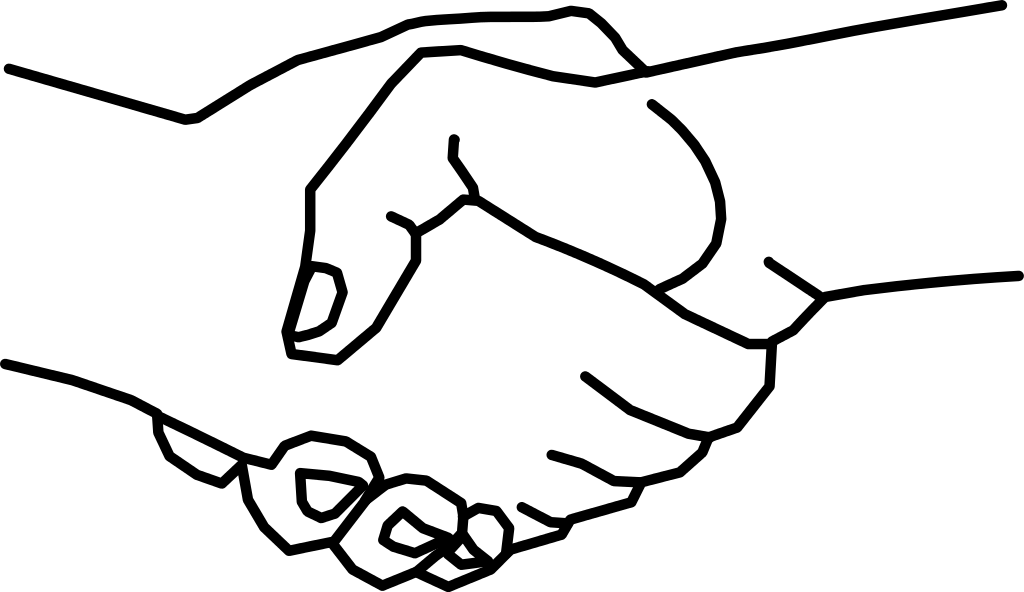 Logo Clipart Shake Hand - Hands Shaking Drawing (1024x592)