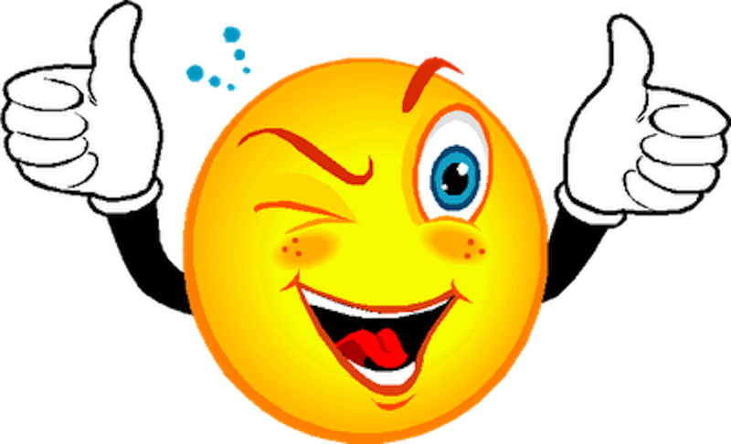 Smiley Wink Emoticon Clip Art - Smiley Face With Thumbs Up (800x486)