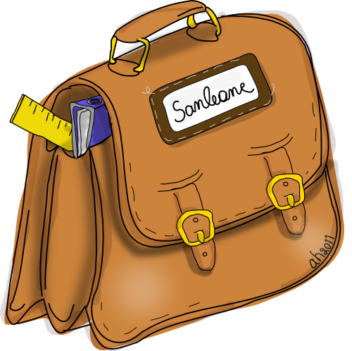 Clipart Cartable - De Cartable (500x498)