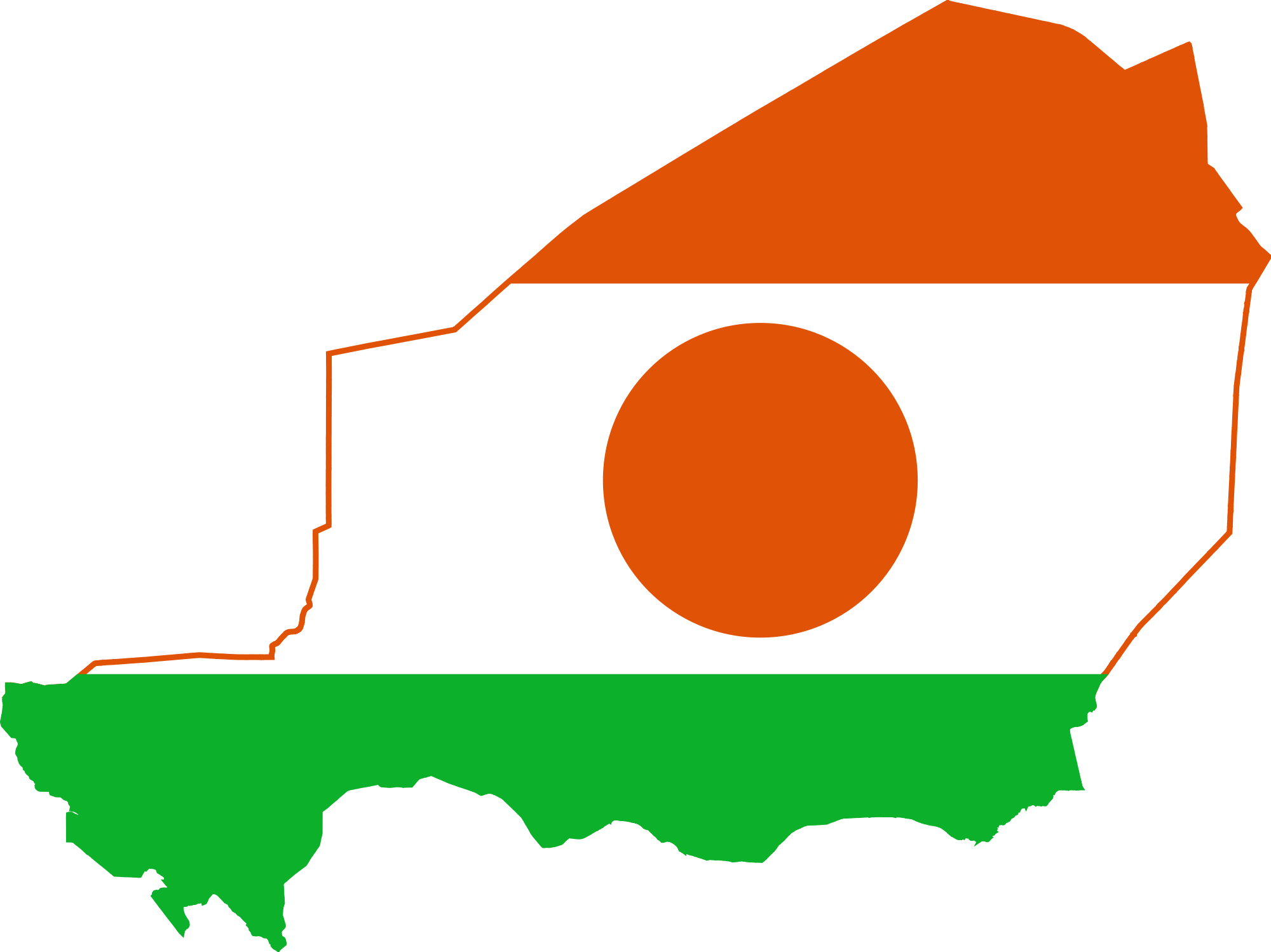 View Larger Image - Niger Flag Map (2000x1498)