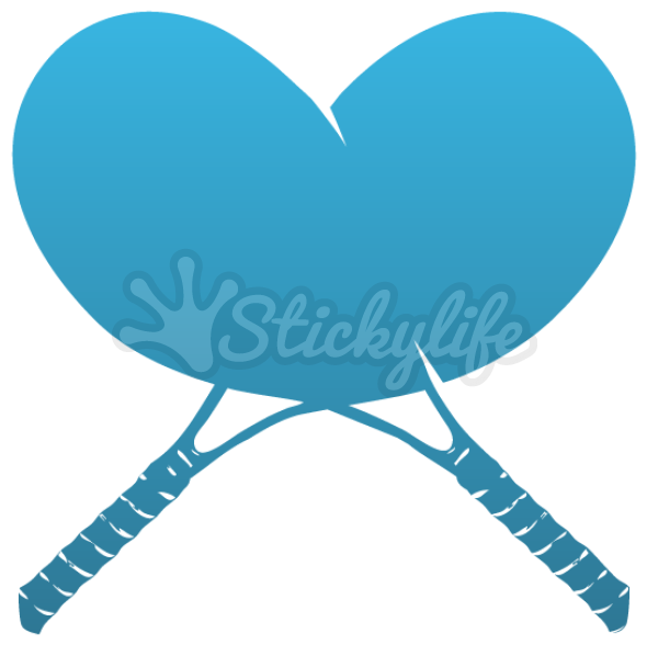 Tennis Racket Decal - Heart (940x587)