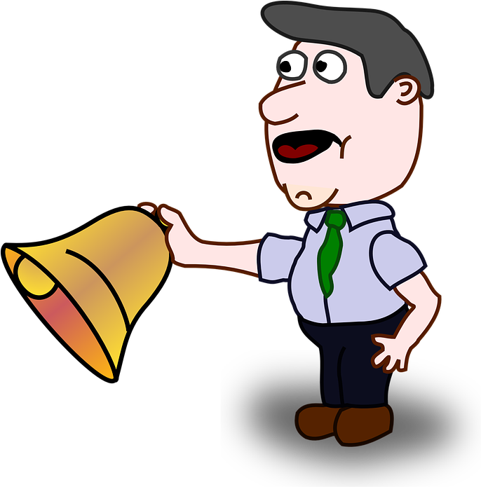 Swing Clipart School Fun - Man With A Bell (709x720)