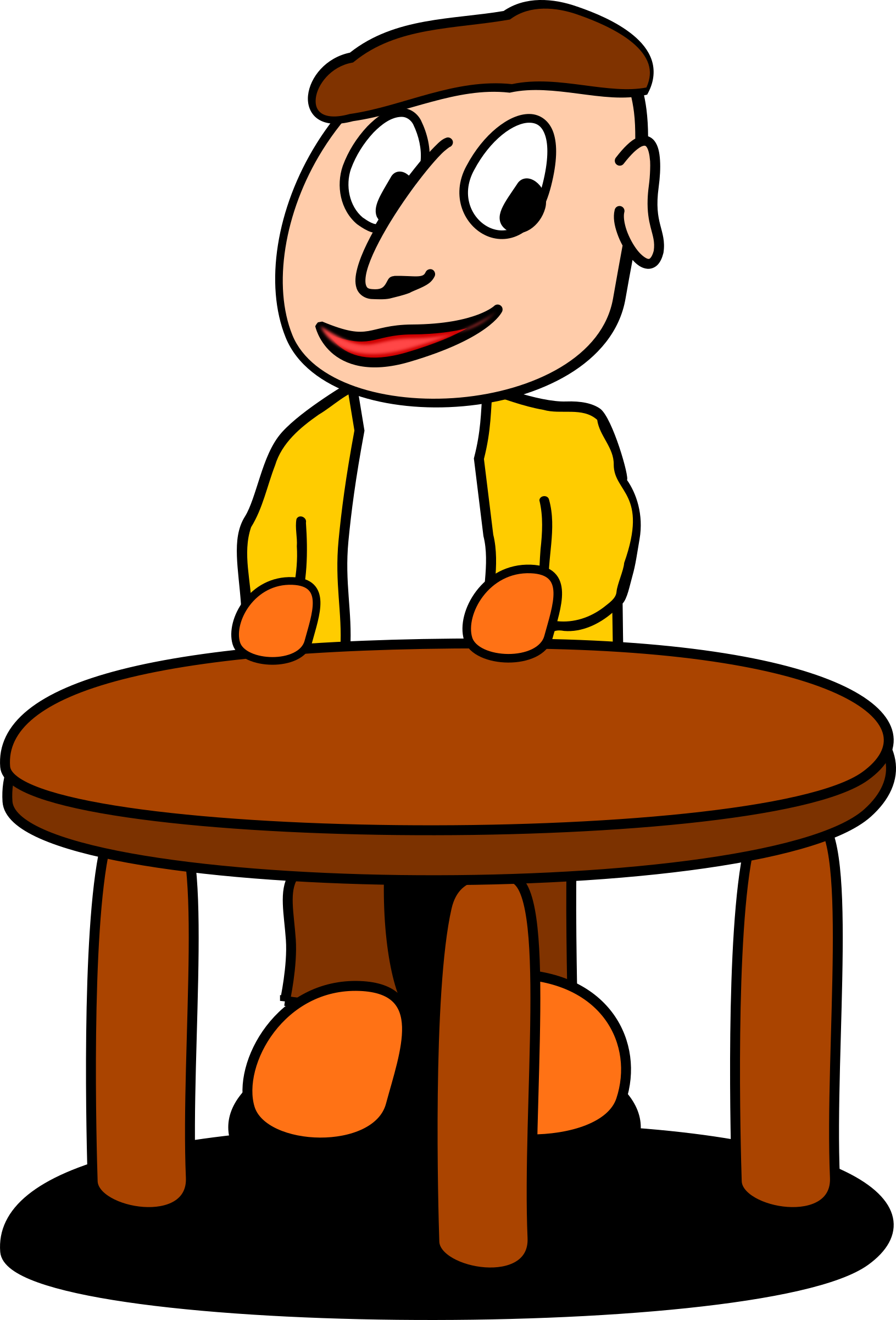 At The Table - Standing At Table Clipart (1631x2400)