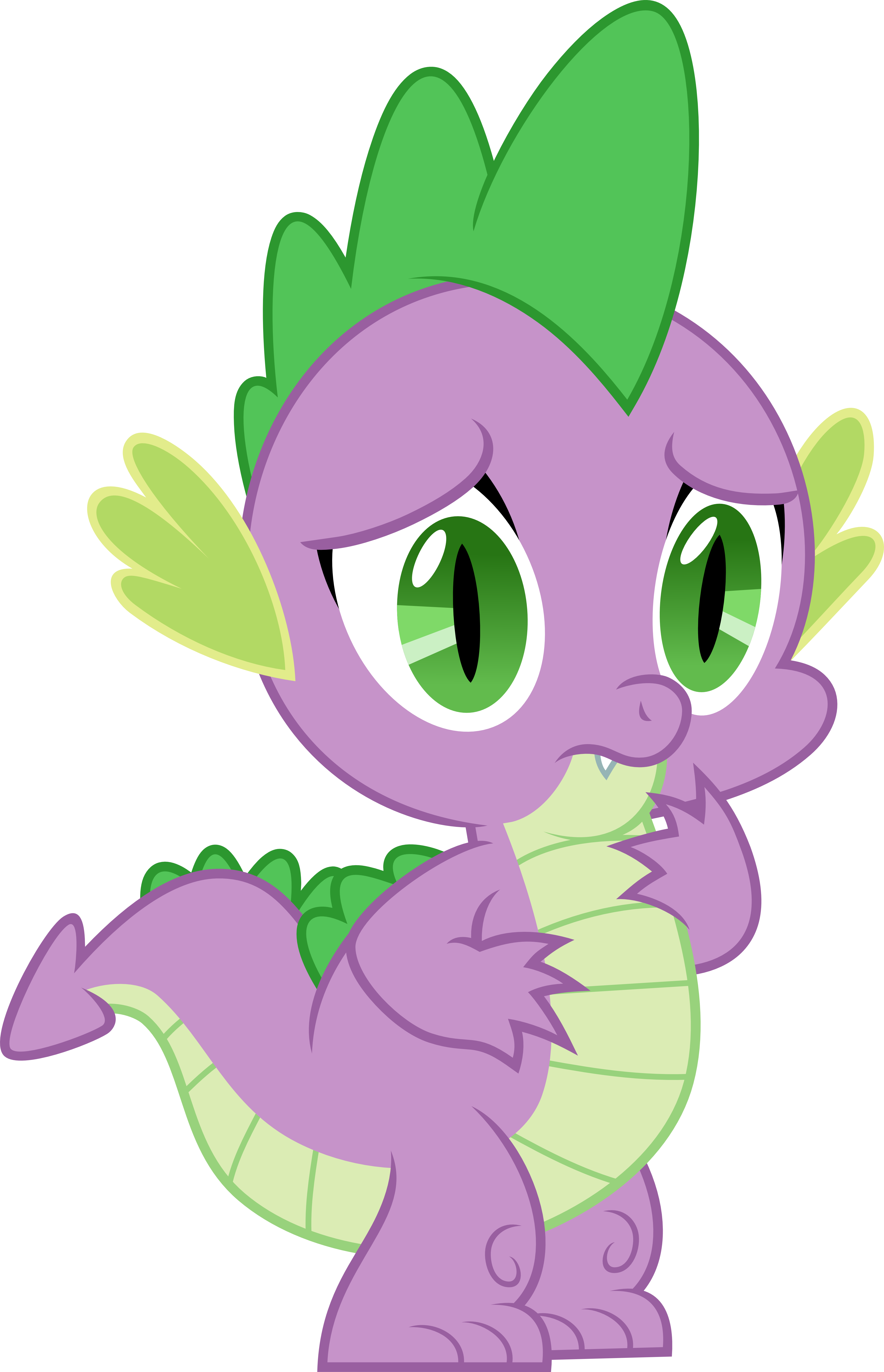 Spike - Mlp Spike Worried (4000x6206)