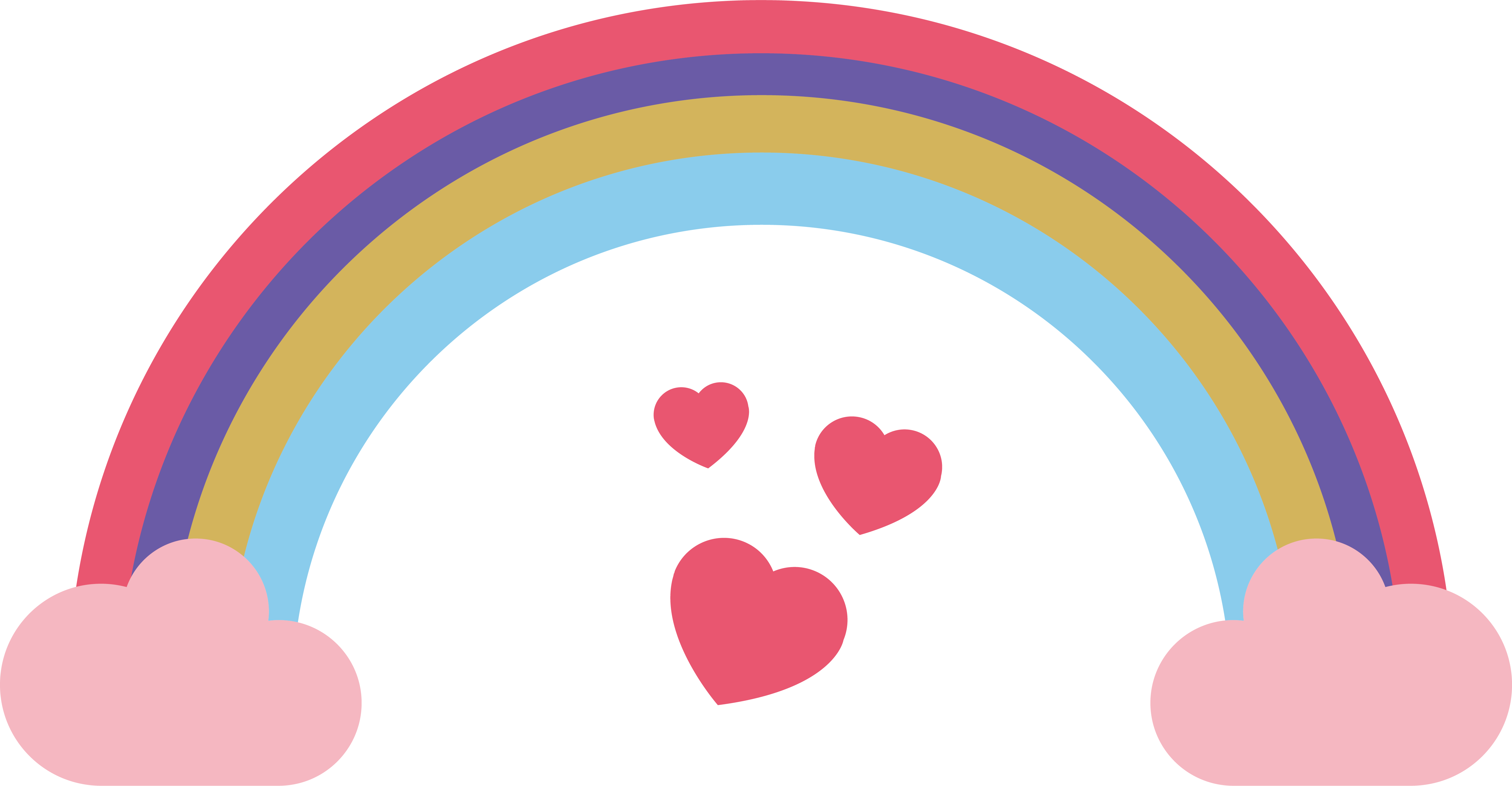 Bridge Rainbow Clip Art - Heart (5114x2657)