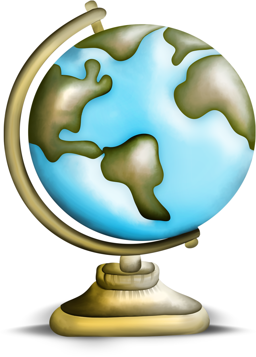 Globe Clipart - Cartoon (927x1280)