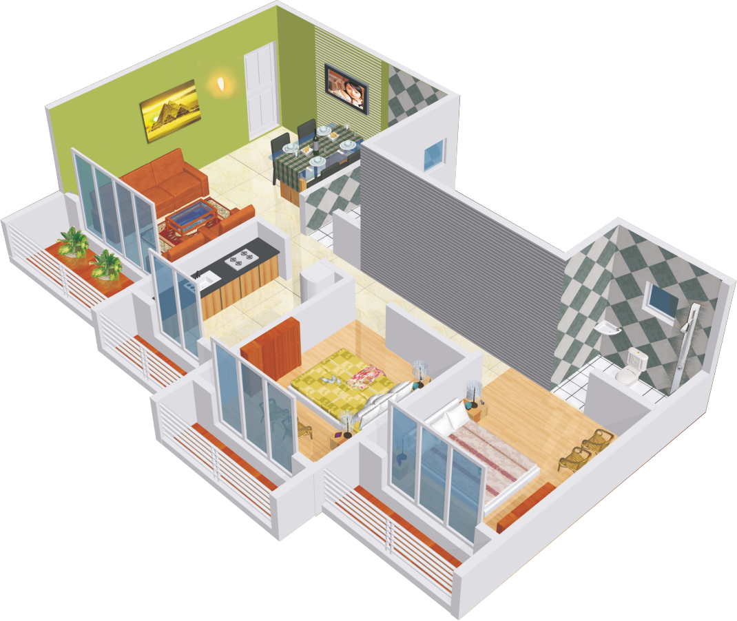 2 Bhk Flat - Tanzeel Green (1070x902)