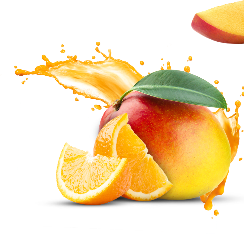 Mango With Splash Png (854x820)