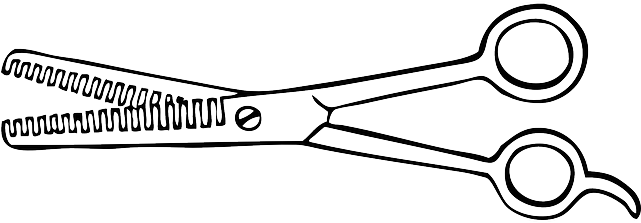 Blade, Shears, Thinning, Thin, One - Thinning Shears Clip Art (640x320)