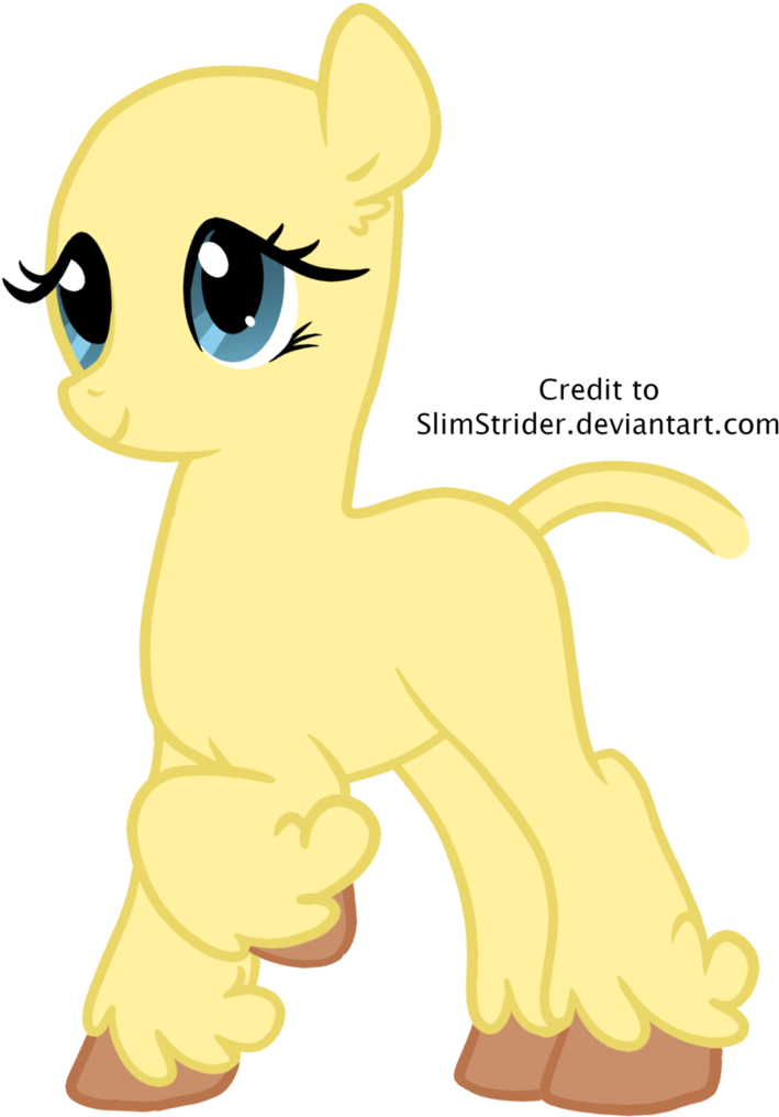 Fluffy Pony Base By Slimstrider - Pony (759x1053)