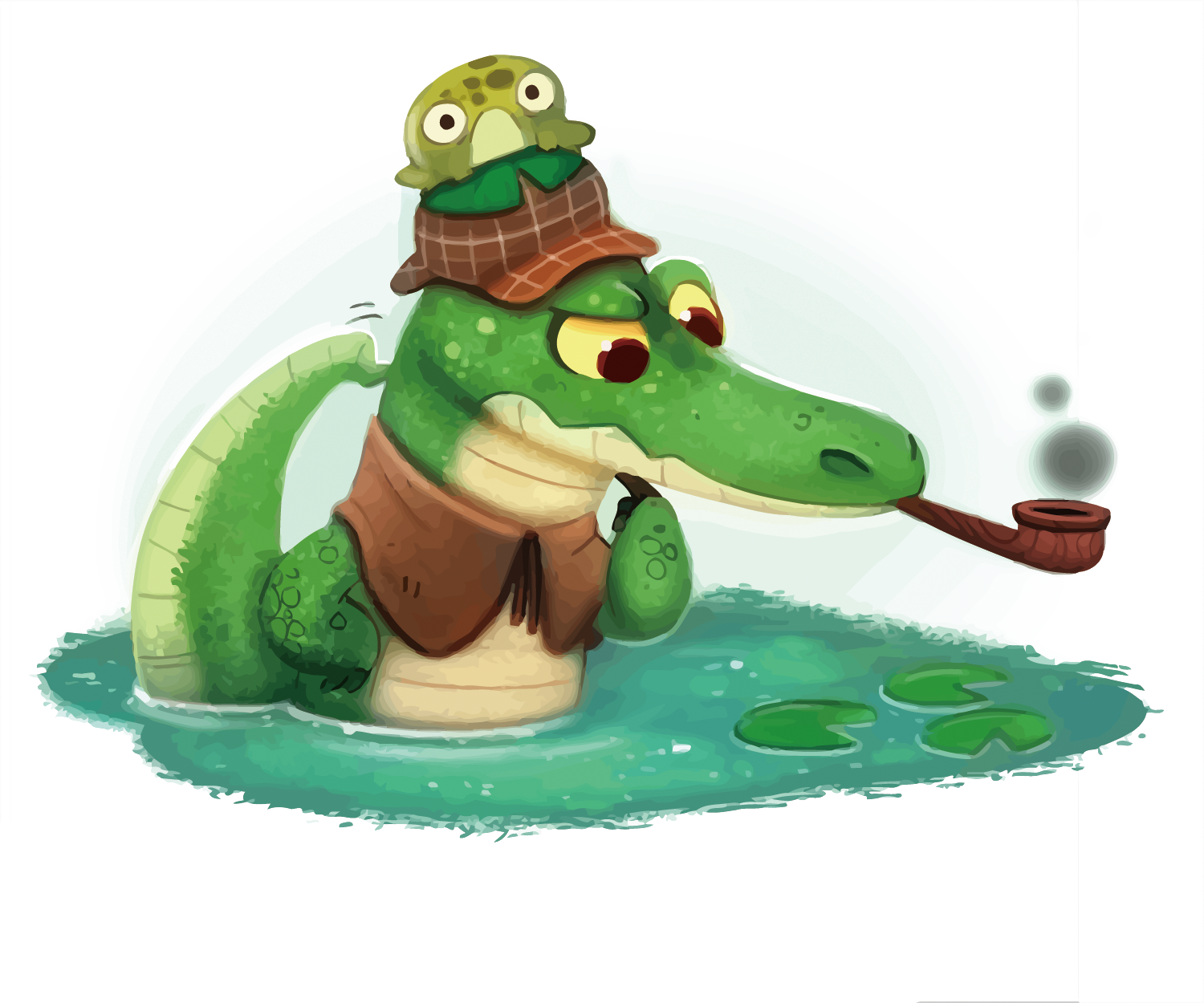 Vector Crocodile Detective - Cartoon (1500x1250)